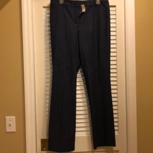 New York & Company Navy/Polka Dot Dress Pants